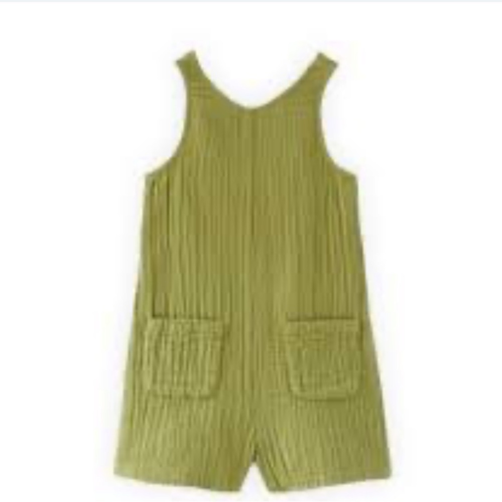Zara 4T Kids Green Overall Romper